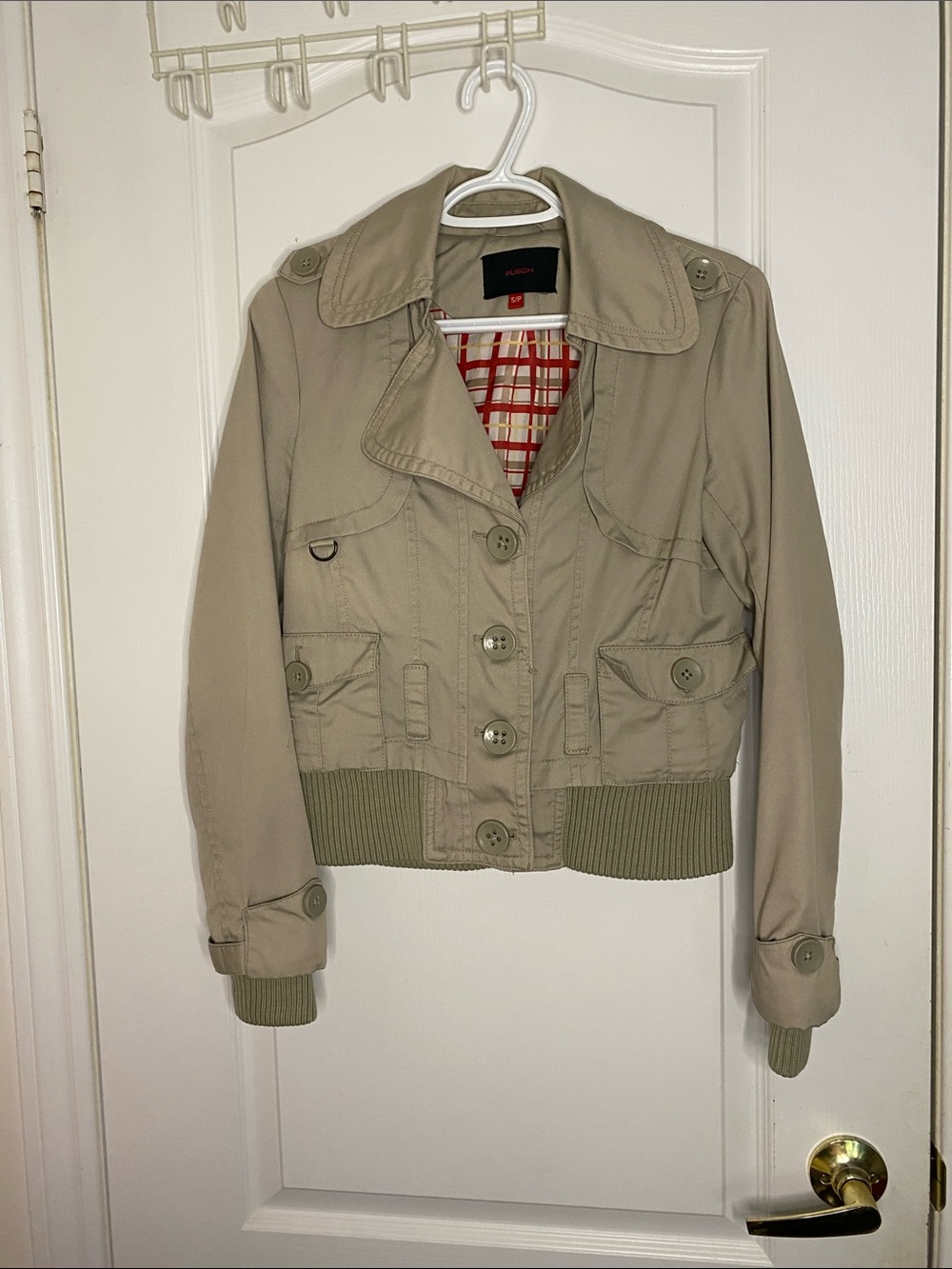 Cropped Utility Jacket in Khaki - Women's